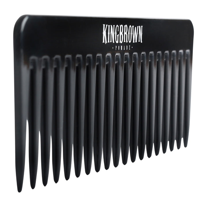 King Brown Wide Tooth Black Texture Comb