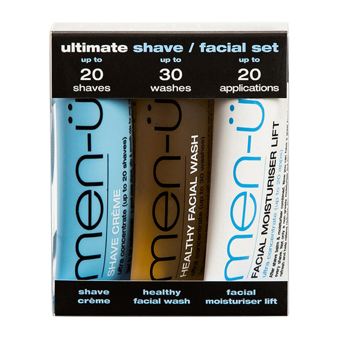 men-u Ultimate Shave / Facial Set, 3 x 15ml